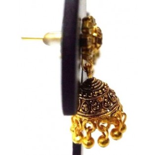 Golden Oxidized Earrings Jhumka Jhumki Ethnic Imitation Jewelry Drop Dangle EA73